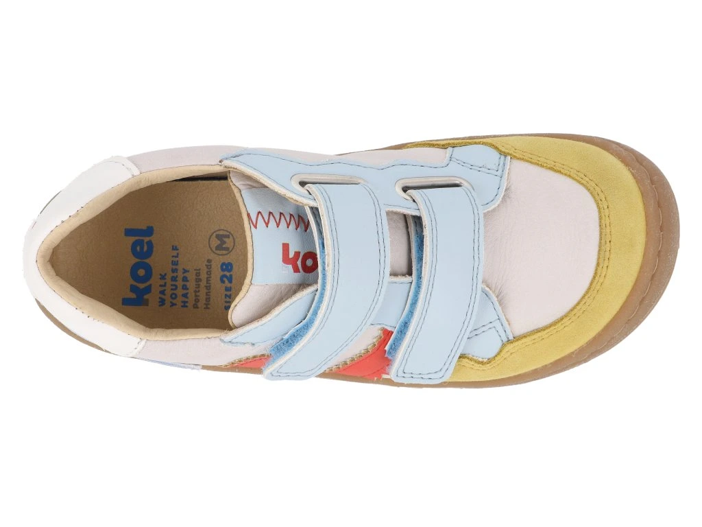 KOEL Kid Bernardino Scarpe Bambino A Piedi Nudi - Modello Daniel 2.0 WP Felt, Blu/Giallo, Taglia 23 EU, Invernali Con Membrana Tex E Fodera In Lana